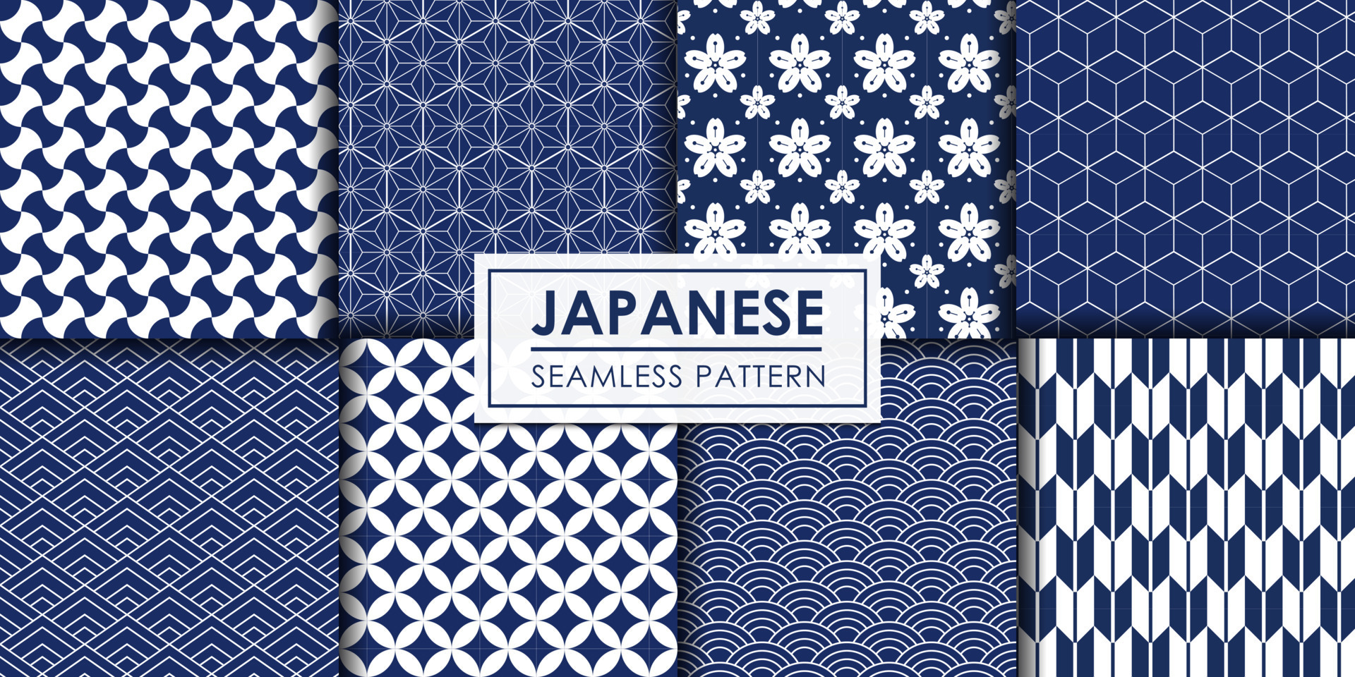 Japanese seamless pattern collection, Decorative wallpaper. 6681596