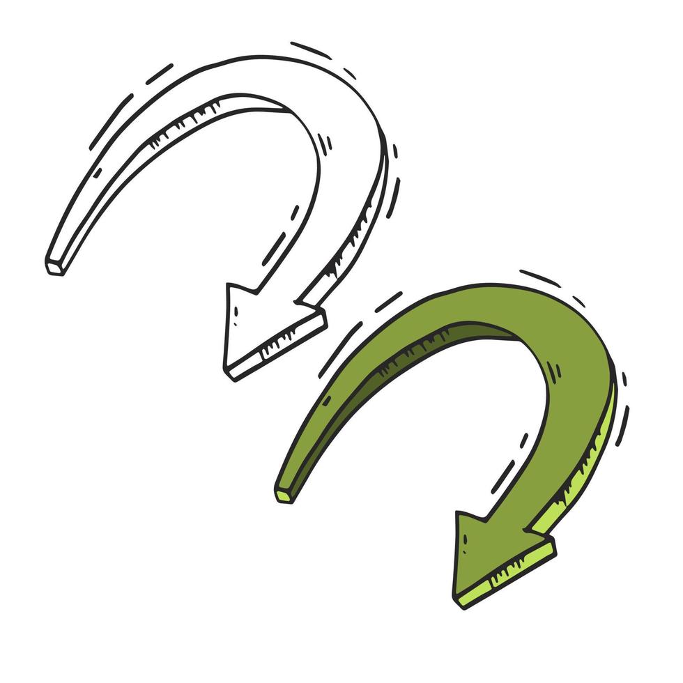 Vector illustration of a drawn arrow infographic circular rotation