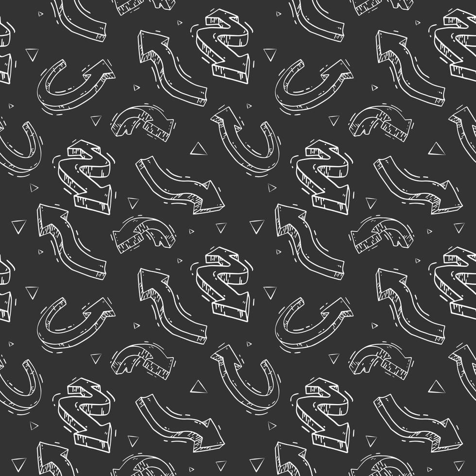 Vector seamless background of infographics of arrow elements in black and white