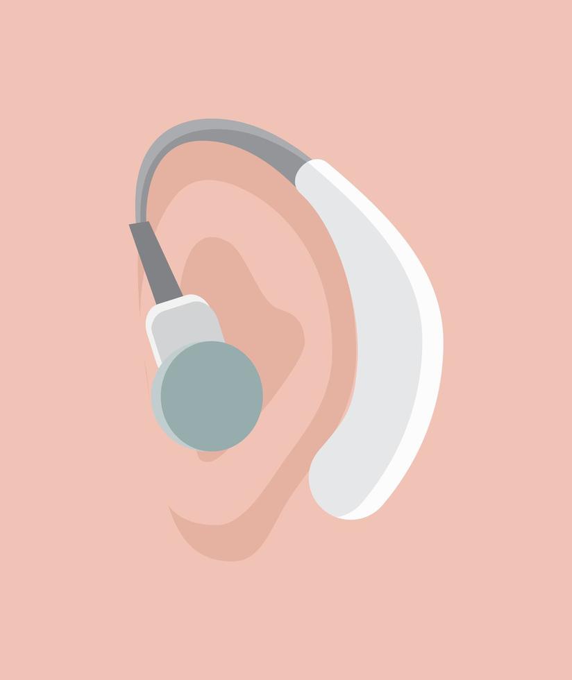 Hearing aid vector. World Deaf Day in last Sunday of September concept. Rally, seminar and various deaf awareness campaign design for app, landing page vector