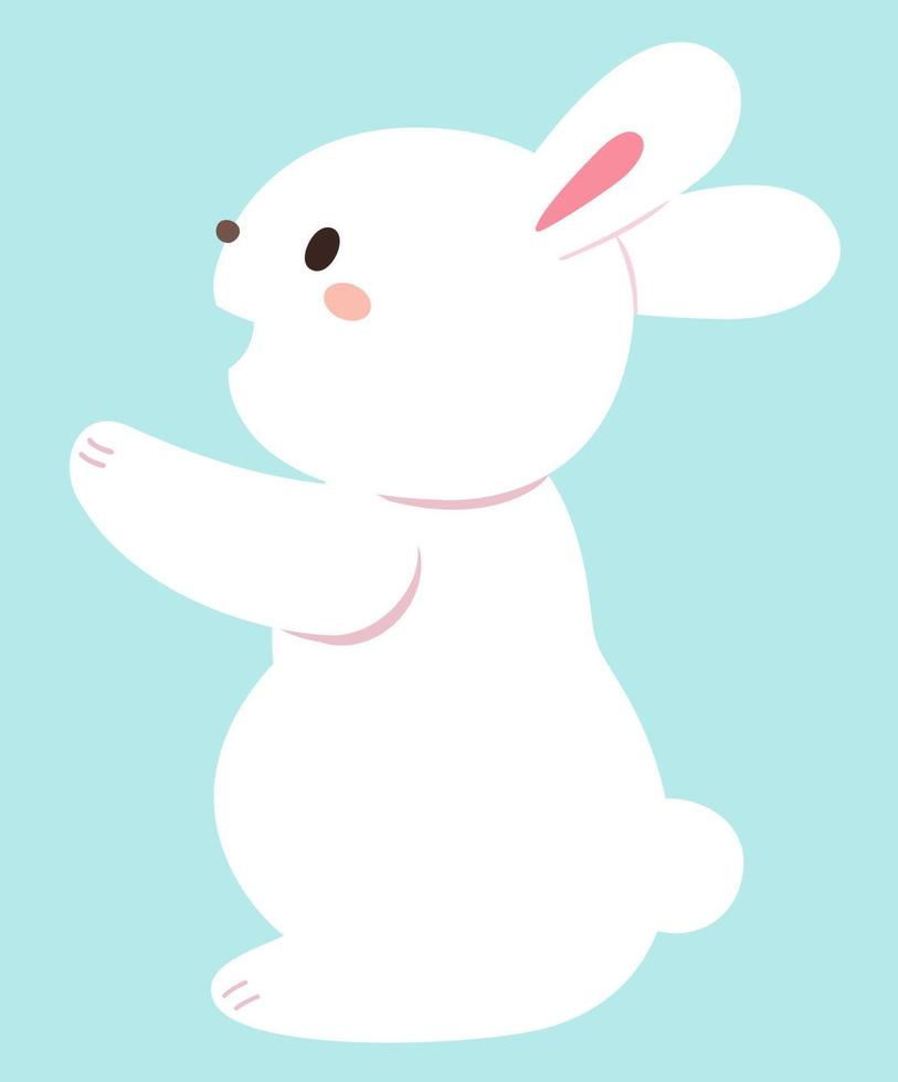 Bunny Raises Hands up Sideways vector
