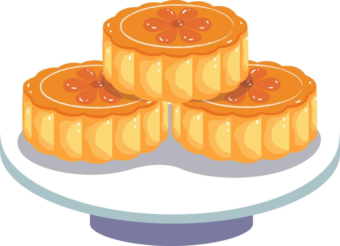 Three Moon Cakes Stacked vector