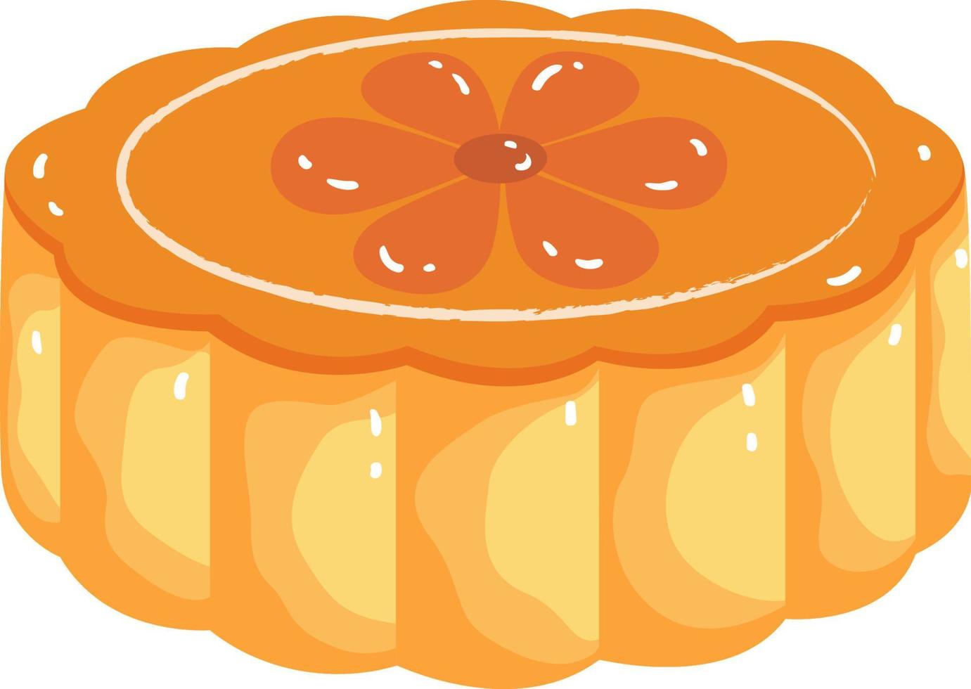 pastel de luna yacía plano vector