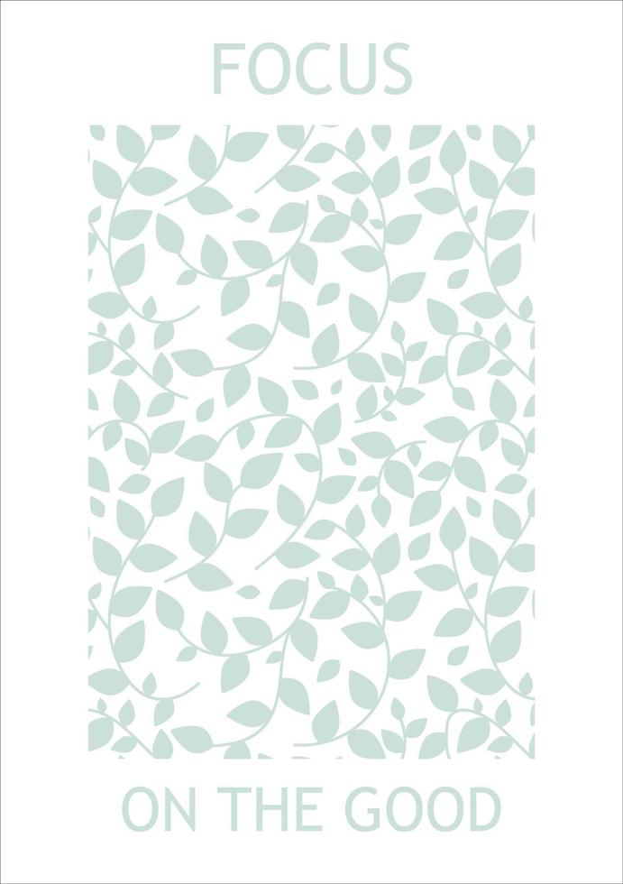 Trendy flower market inspired poster for Gallery wall. Floral illustration with green branches. Perfect for wall art, greeting card, posters and invitation. vector