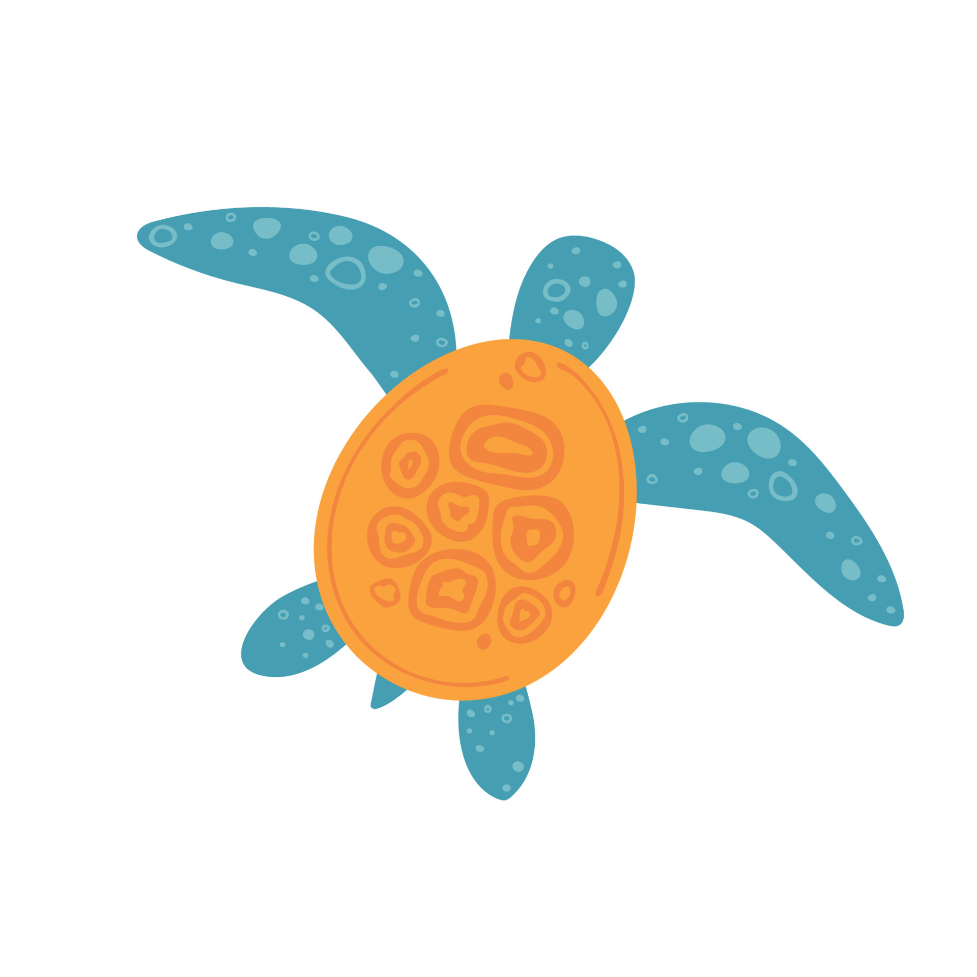 Cute sea turtle. Vector illustration for poster, fabric, print, textile.  6682414 Vector Art at Vecteezy