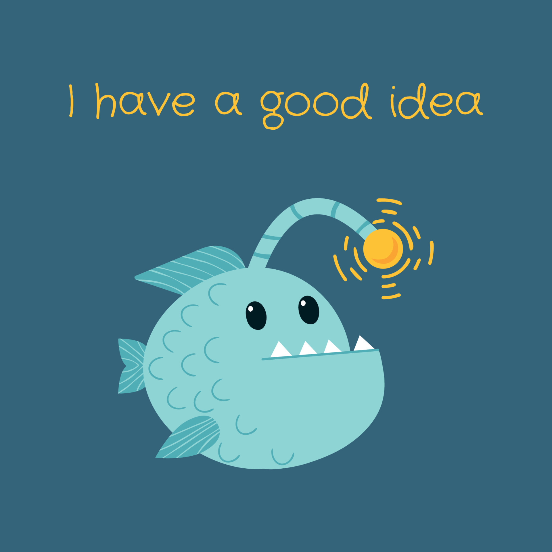 I have a good idea. cute angler fish illustration perfect for T