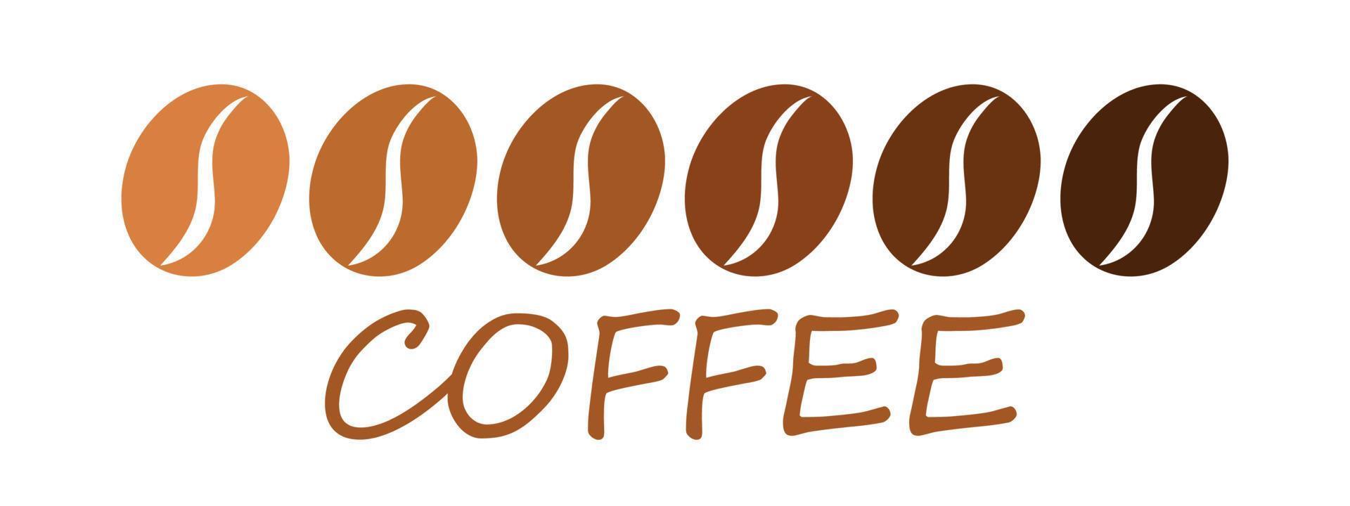 Plantilla de ilustración de vector de icono de grano de café