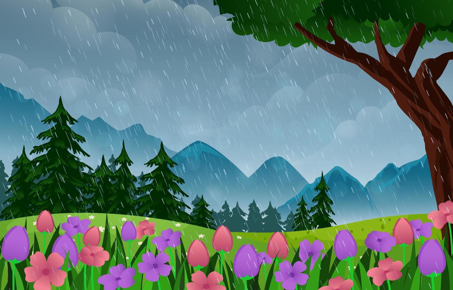 Spring  Shower Rain Background vector