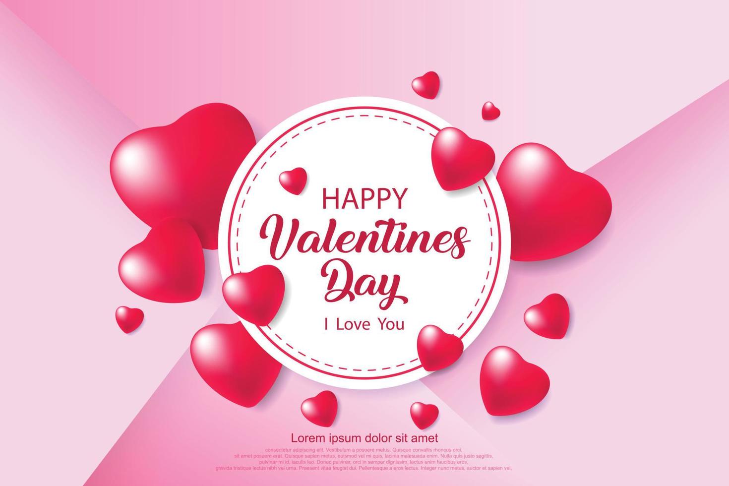 tarjeta festiva para feliz día de san valentín. en color rosa background.vector ilustración vector