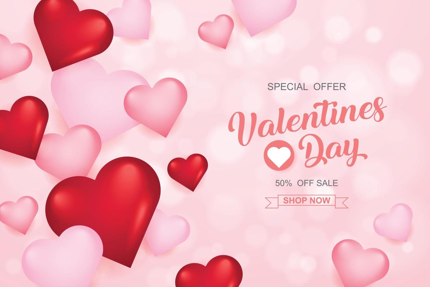Valentines day sale background with heart. Vector illustration. Wallpaper, flyers, invitation, posters, brochure, banners