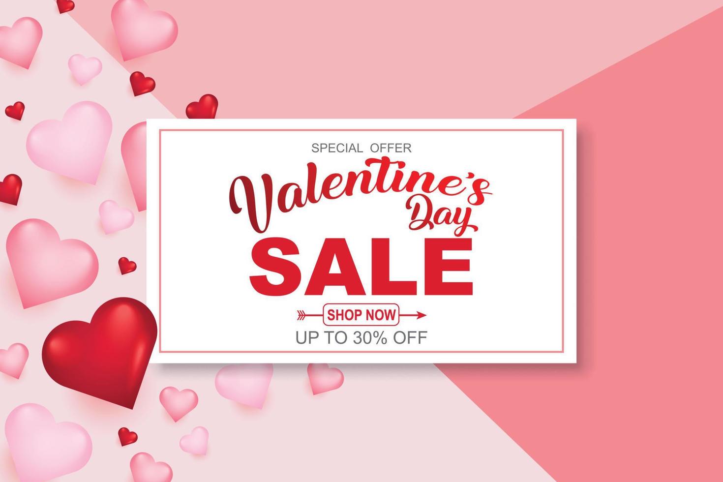 Valentines day sale background with heart. Vector illustration. Wallpaper, flyers, invitation, posters, brochure, banners