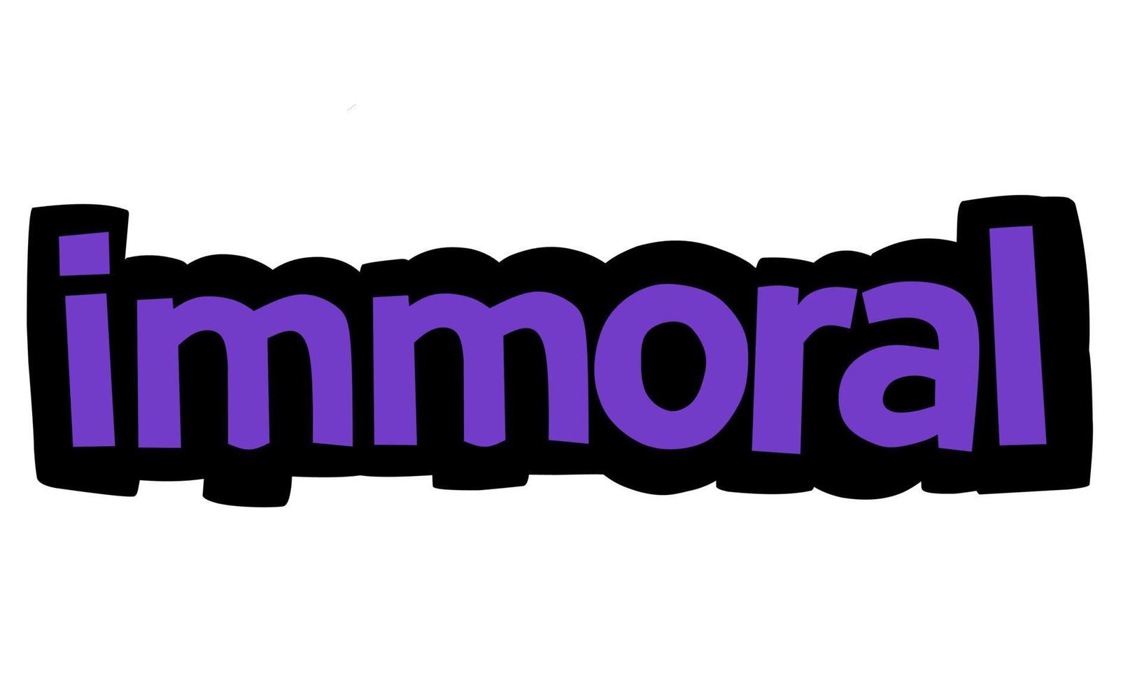 IMMORAL writing vector design on white background