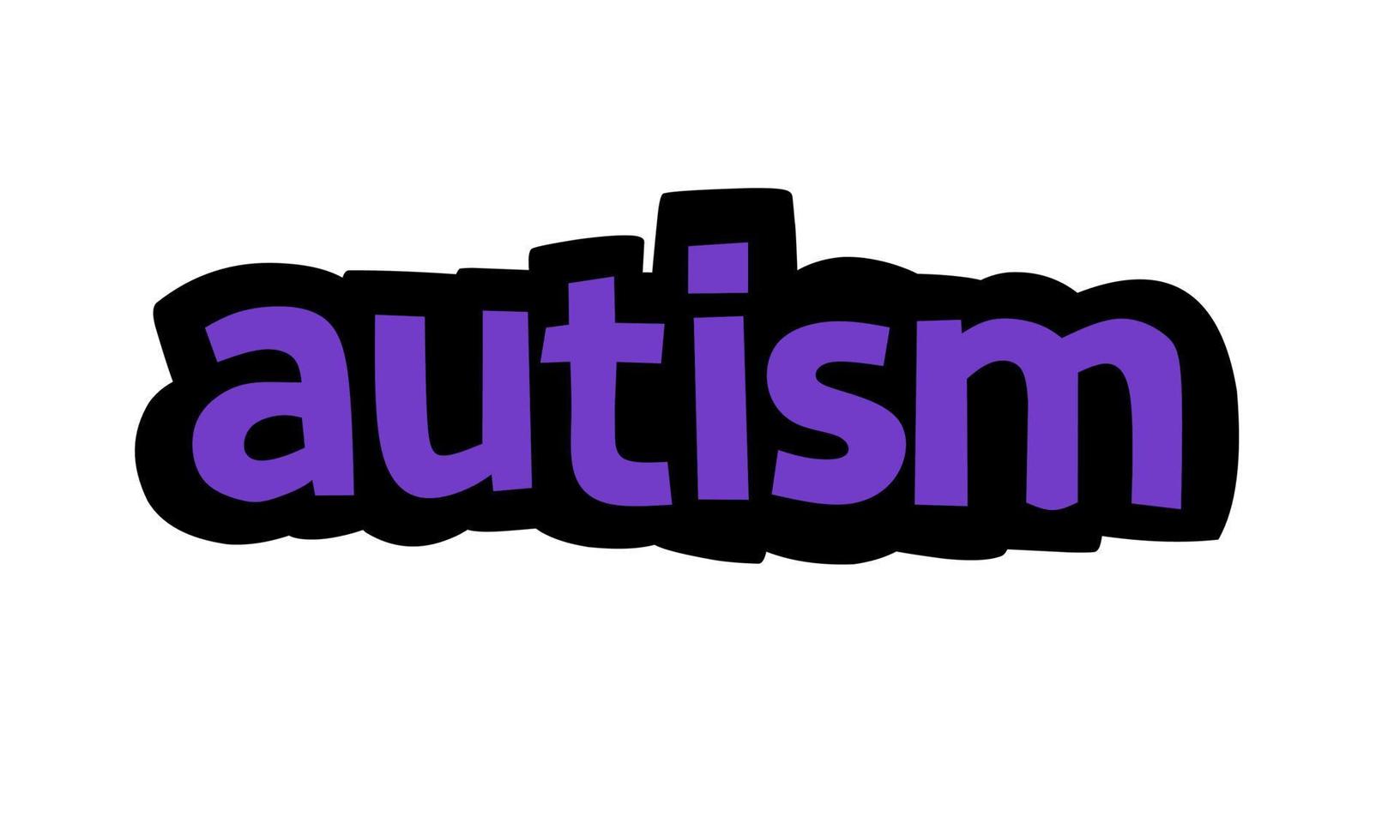 diseño de vector de escritura de autismo sobre fondo blanco