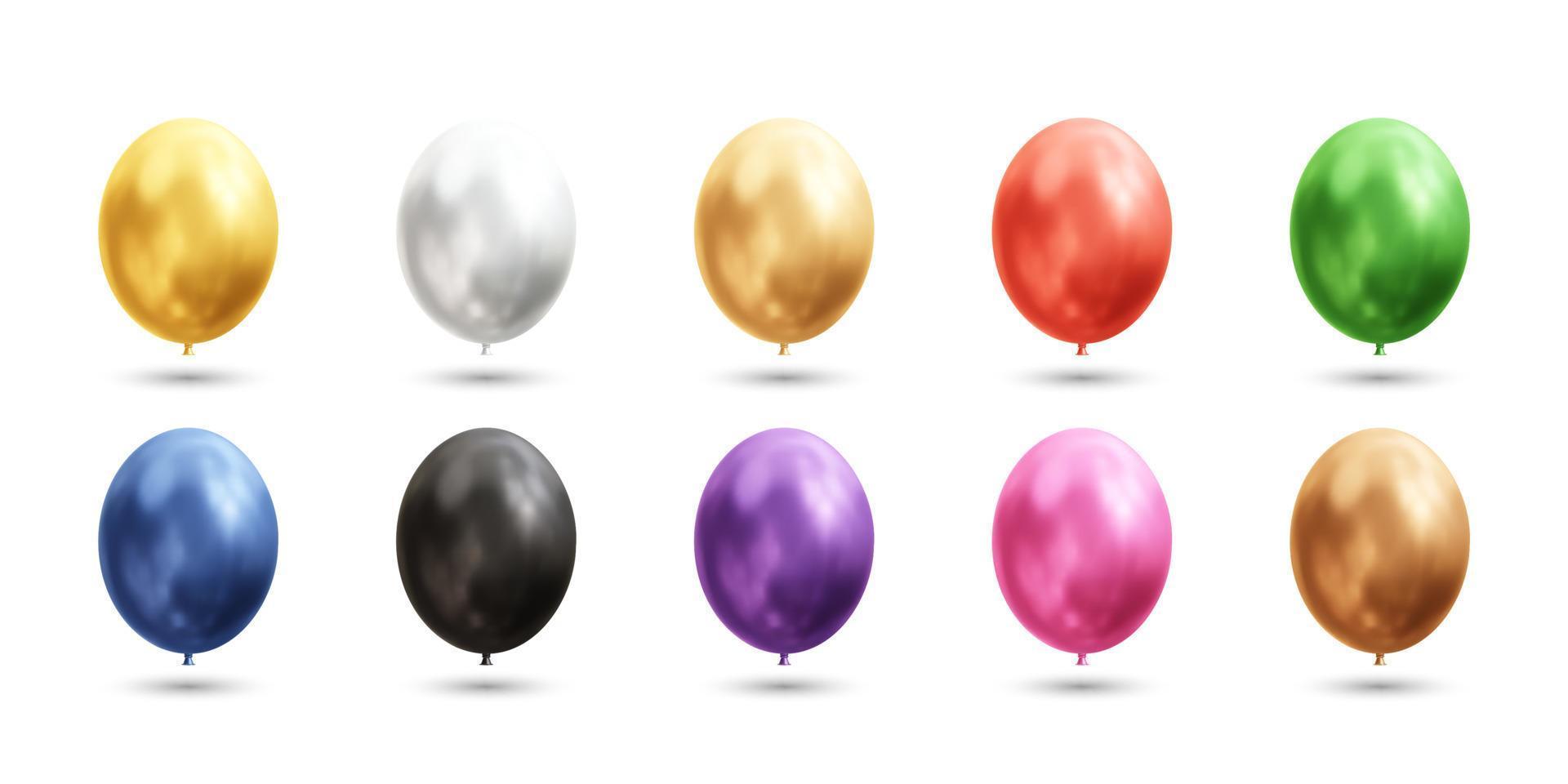 Colorful balloons realistic 3d vector object illustration