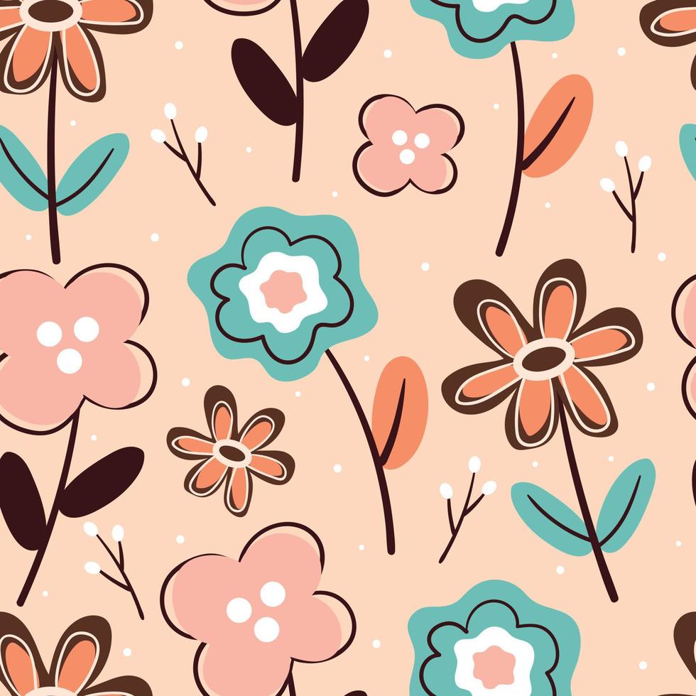 Premium Vector  Seamless pattern cartoon flower for fabric print gift wrapping  paper