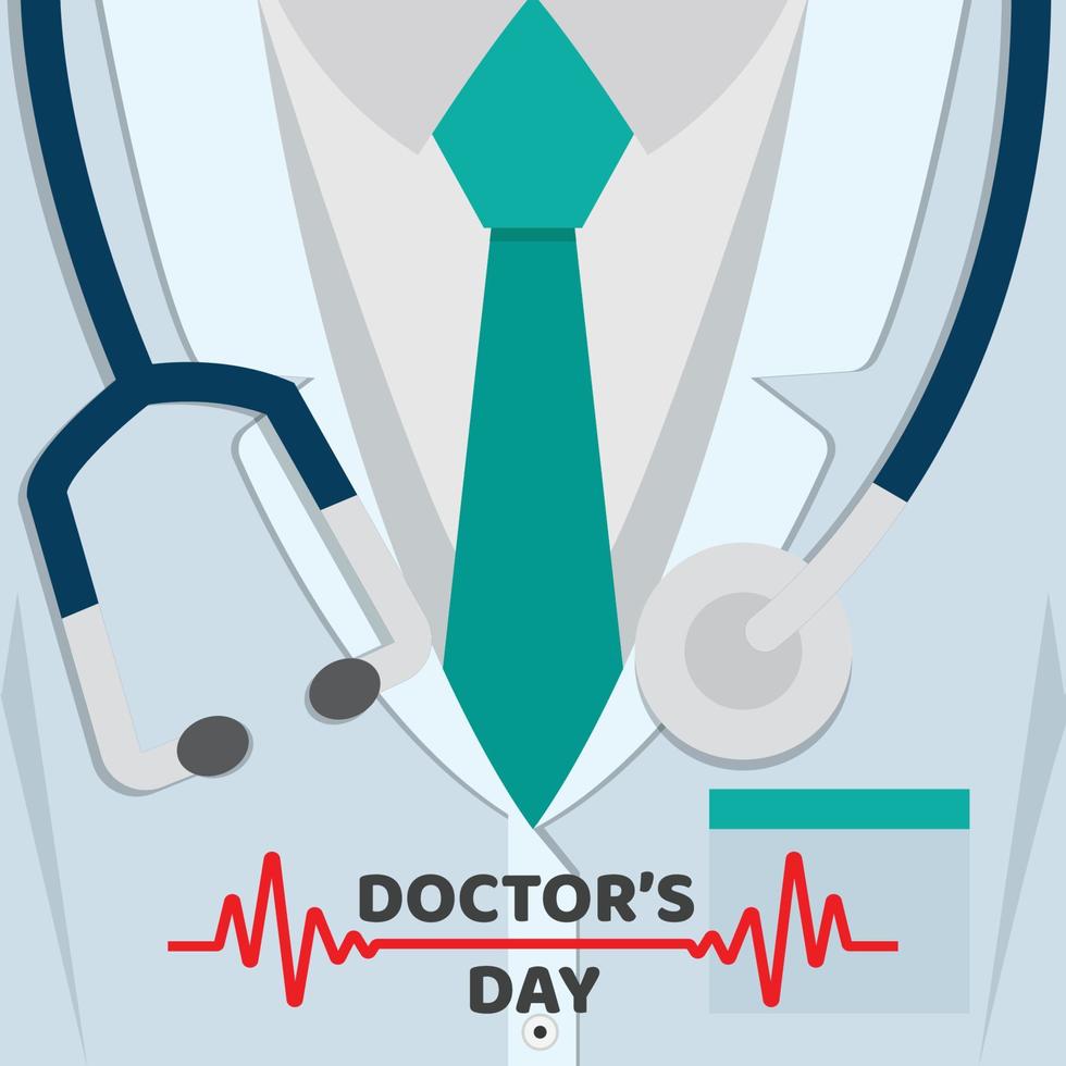 Doctors day background a suit or lab coat vector