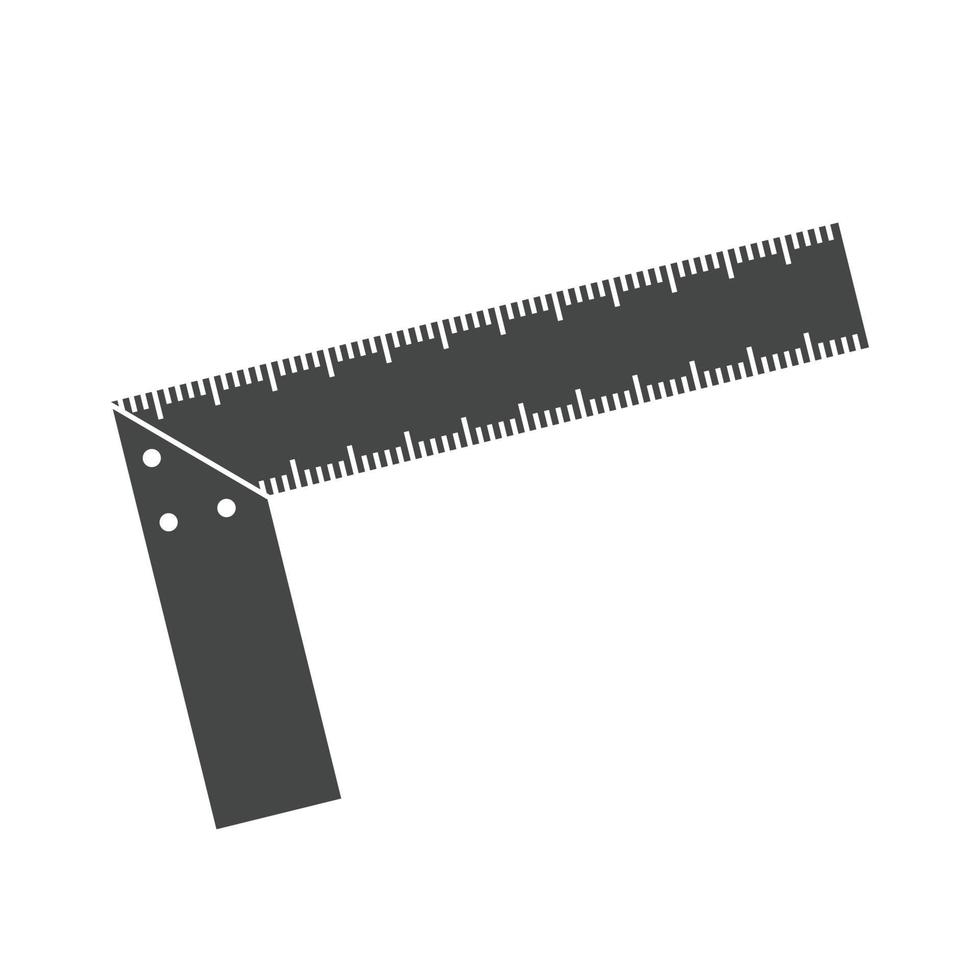 Angle tool 90 degrees flat icon. Precision tool. Vector illustration