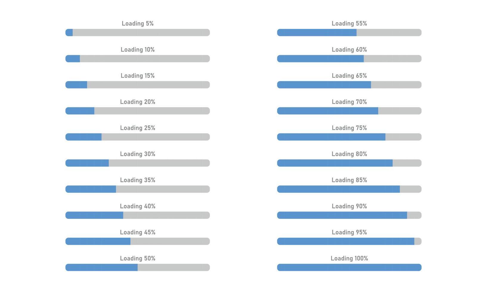 Progress bar percent line interface. Upload Download Loader Web element. Vector illustration