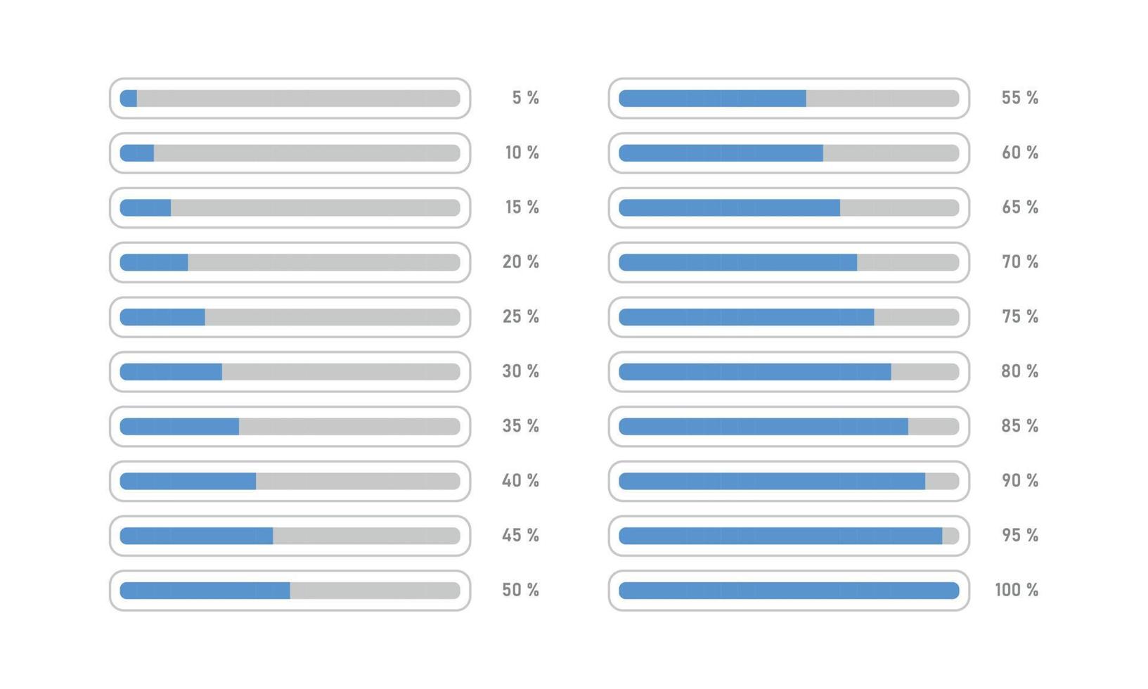 Percent progress bar line interface. Upload Download Loader Web element. Vector illustration