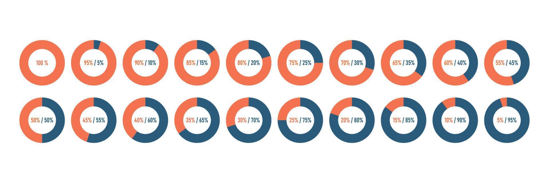 Percent progress bar. Infographic indication upload. Vector illustration