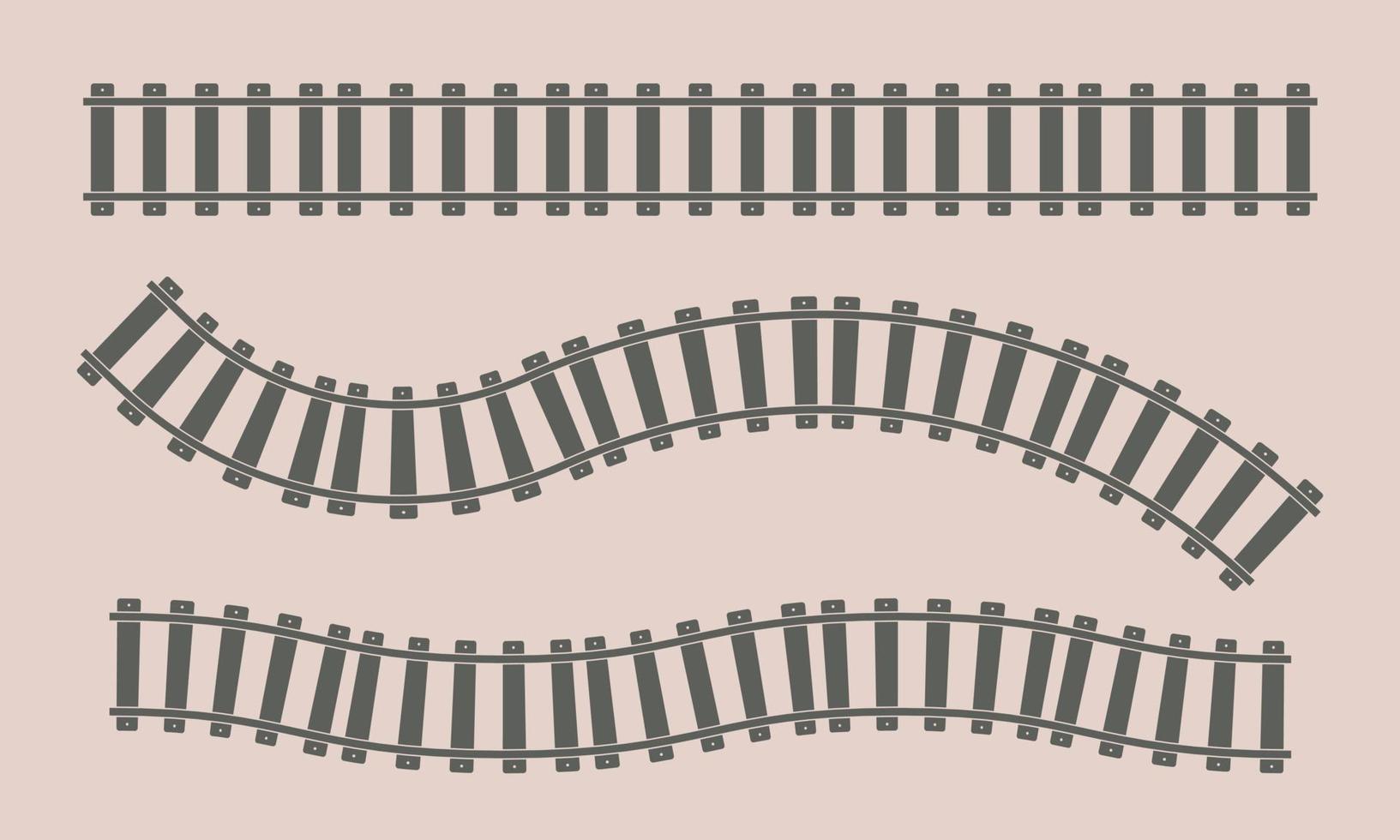 conjunto de contorno de vía de tren. camino de destino camino. ilustración vectorial vector