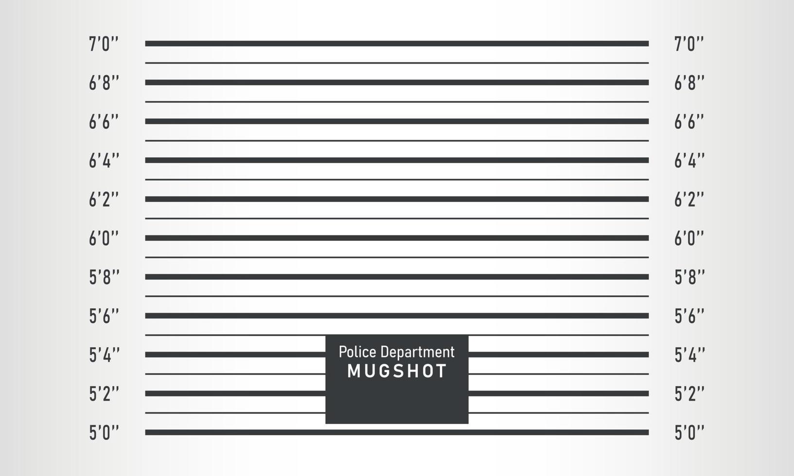 Mugshot inch. Police lineup. Illustration identification backdrop for criminal wanted photo. Vector