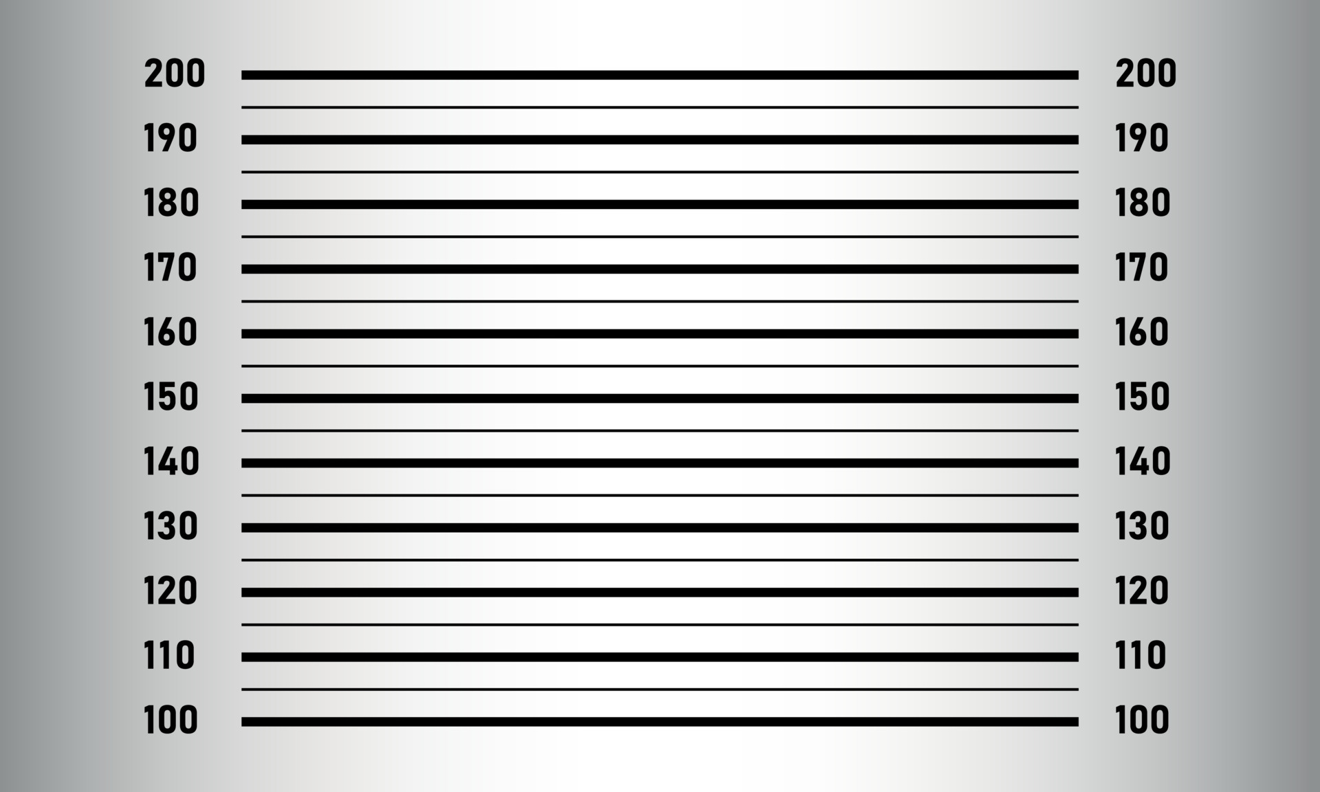 ficha policial criminal con una escala en centímetros. alineación de la