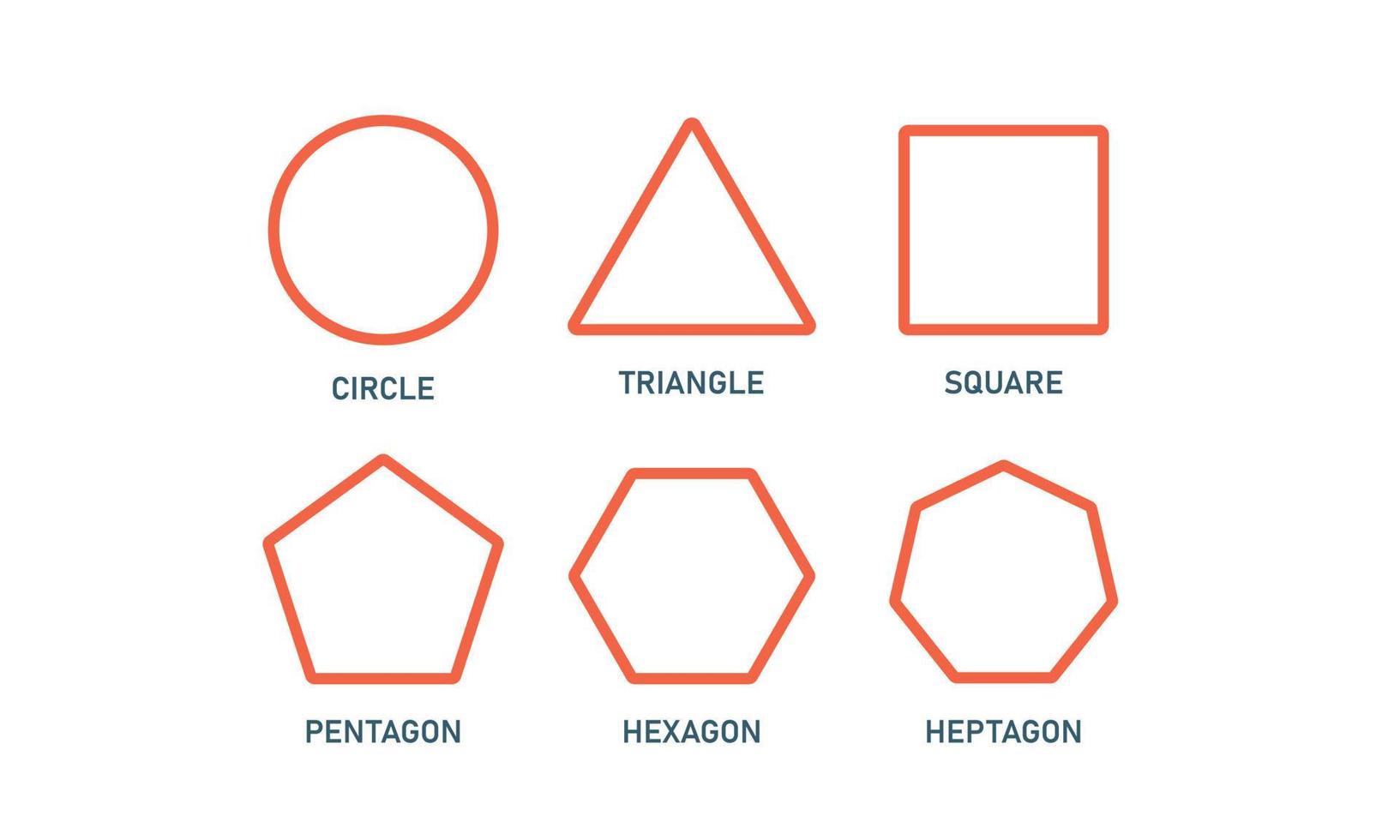 Geometric shapes outline. Set of basic math elements. Vector