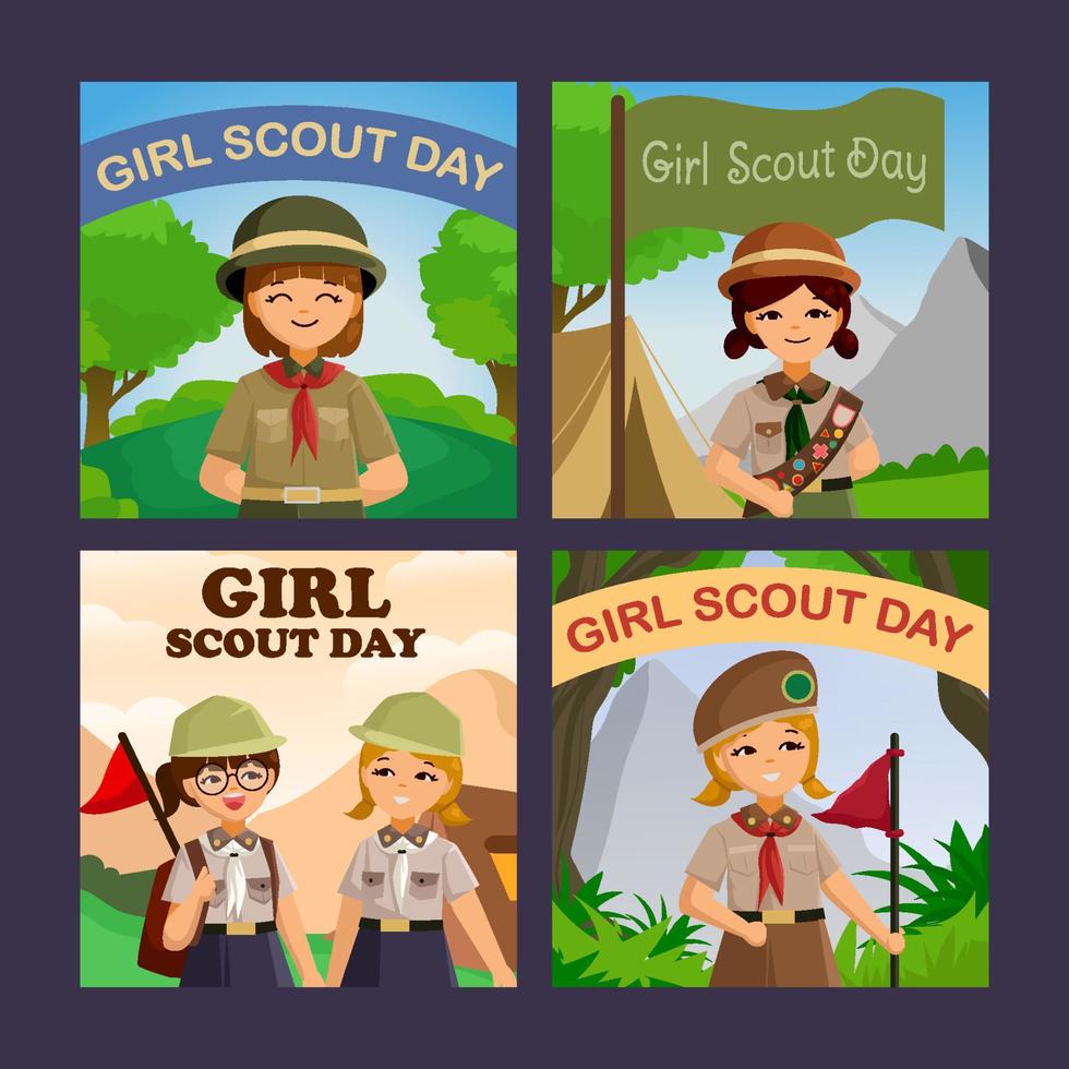 Girl Scout Day Social Media vector
