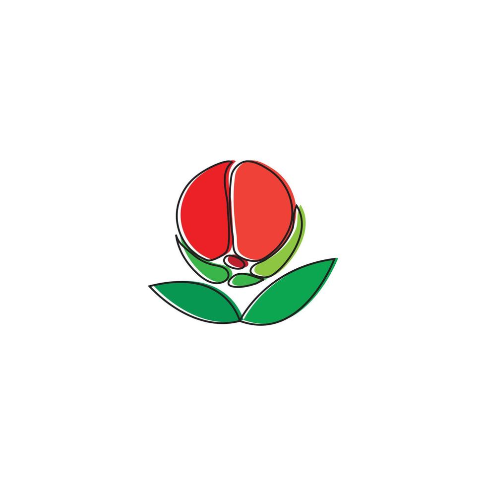 diseño de logotipo simple flor roja vector