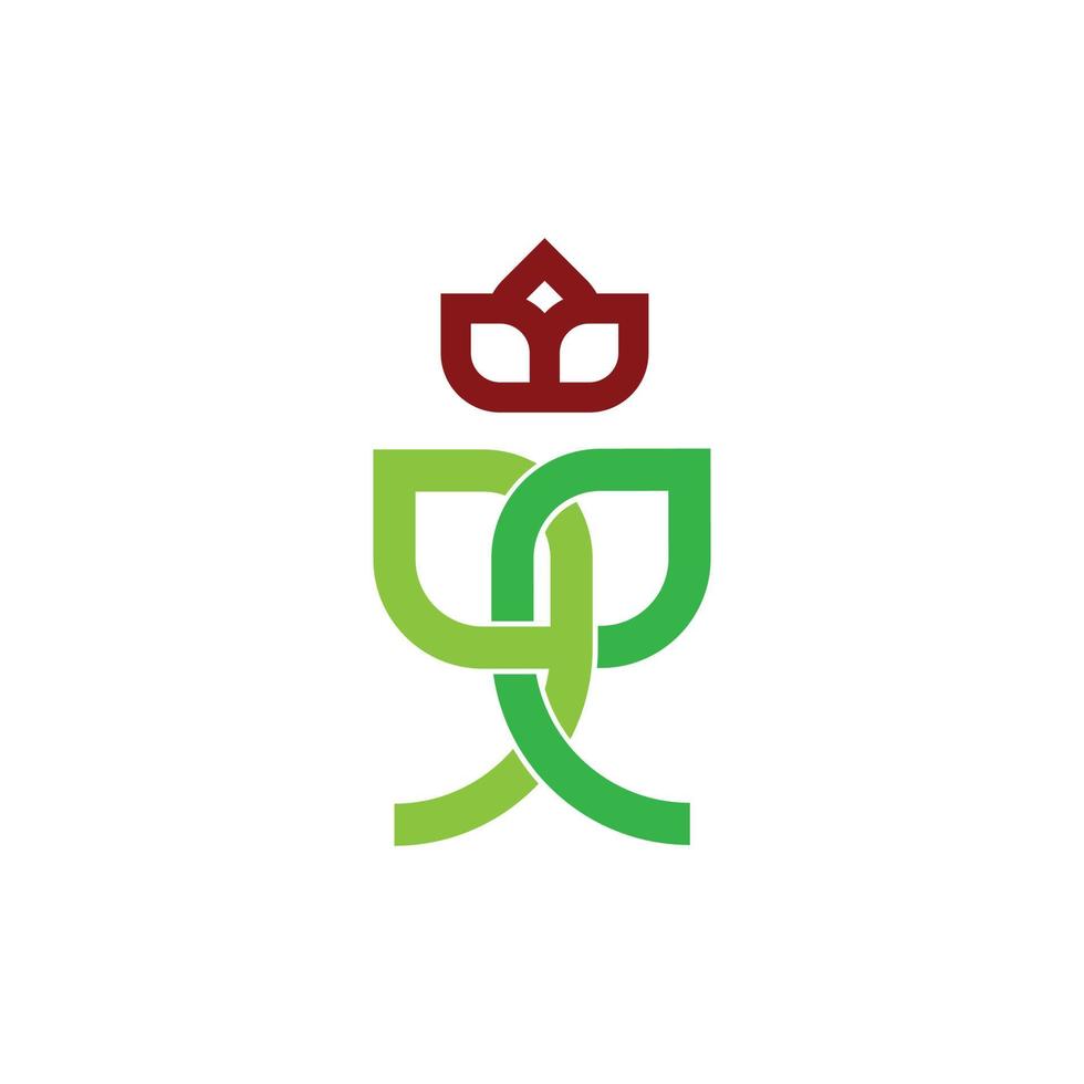 diseño de logotipo simple flor roja vector