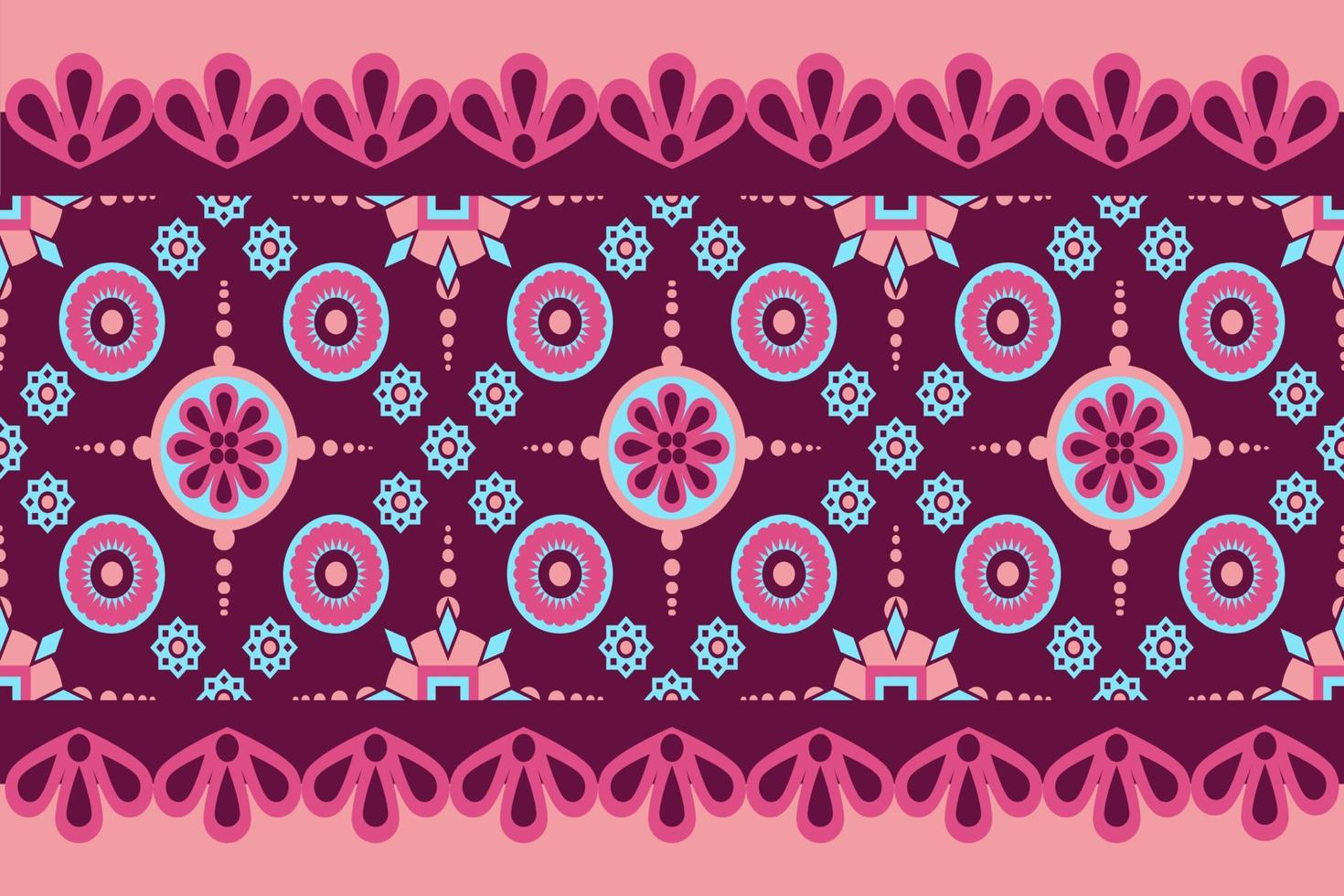 geometric design in fabric pattern on pink background Used to decorate fabrics and things. vector