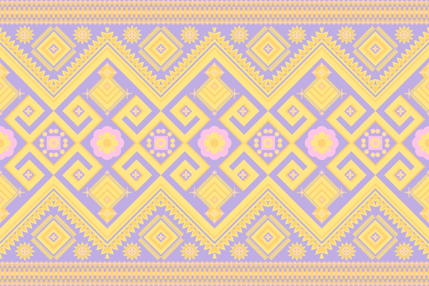 Abstract art. Flowers and things use geometric shapes in their designs. Use yellow and light pink tones. can be used in a variety of whether it is textile work Make a background. vector