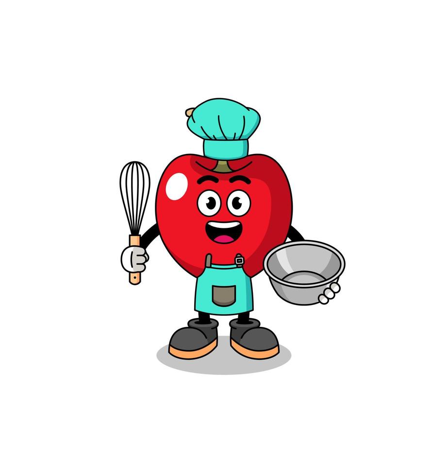 Illustration of cherry as a bakery chef vector