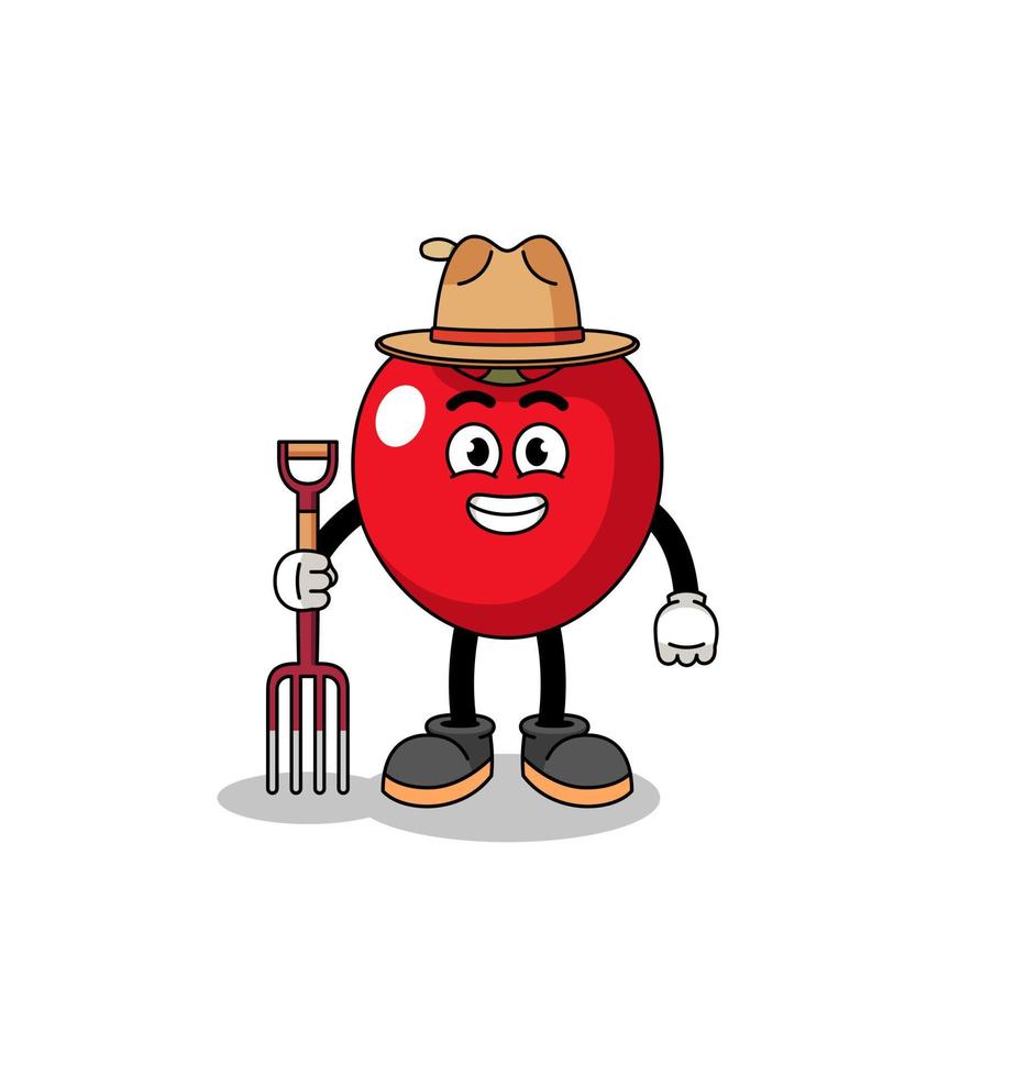 Cartoon mascot of cherry farmer vector