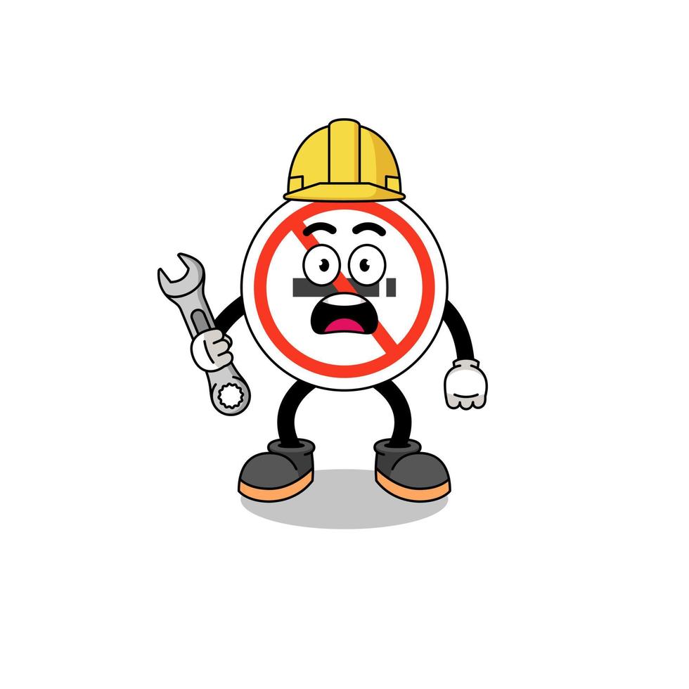 Character Illustration of no smoking sign with 404 error vector