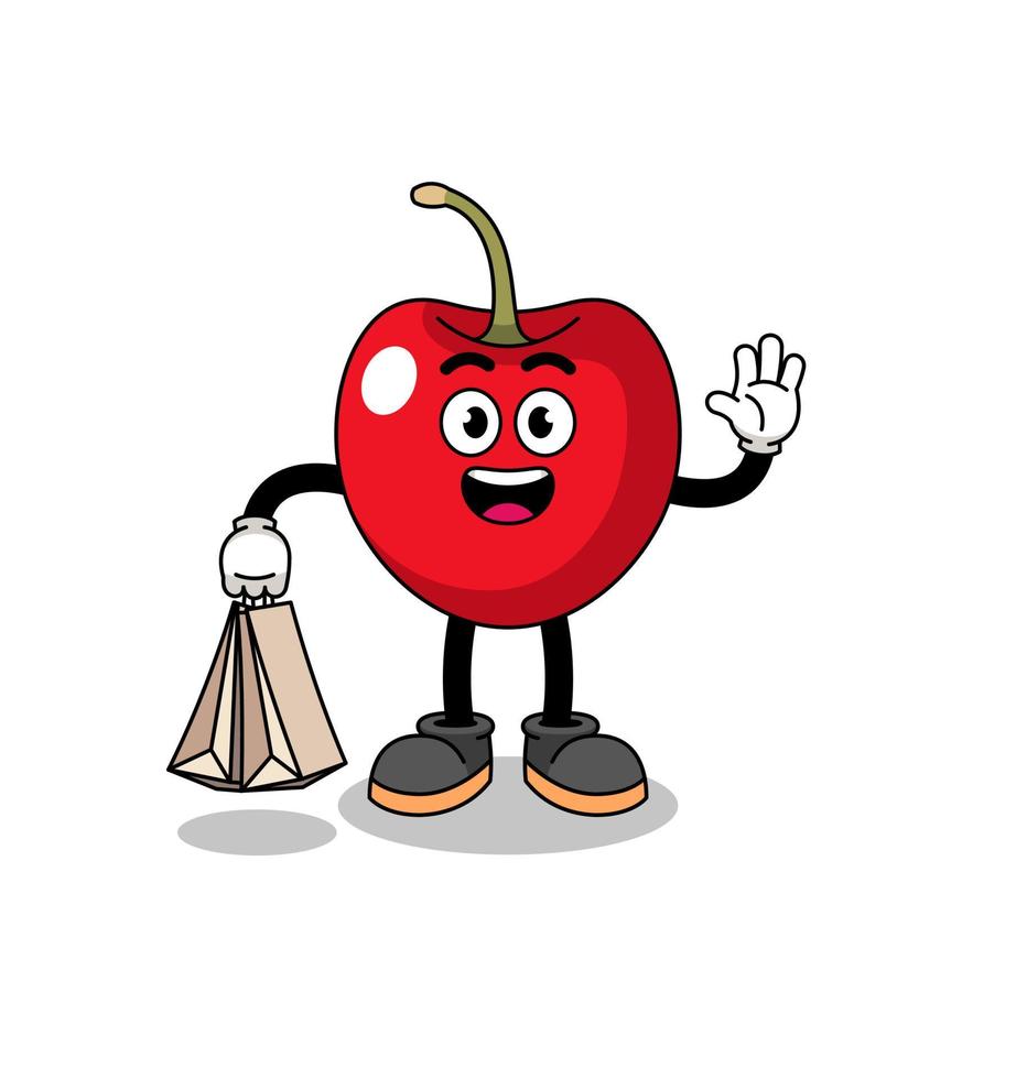 Cartoon of cherry shopping vector