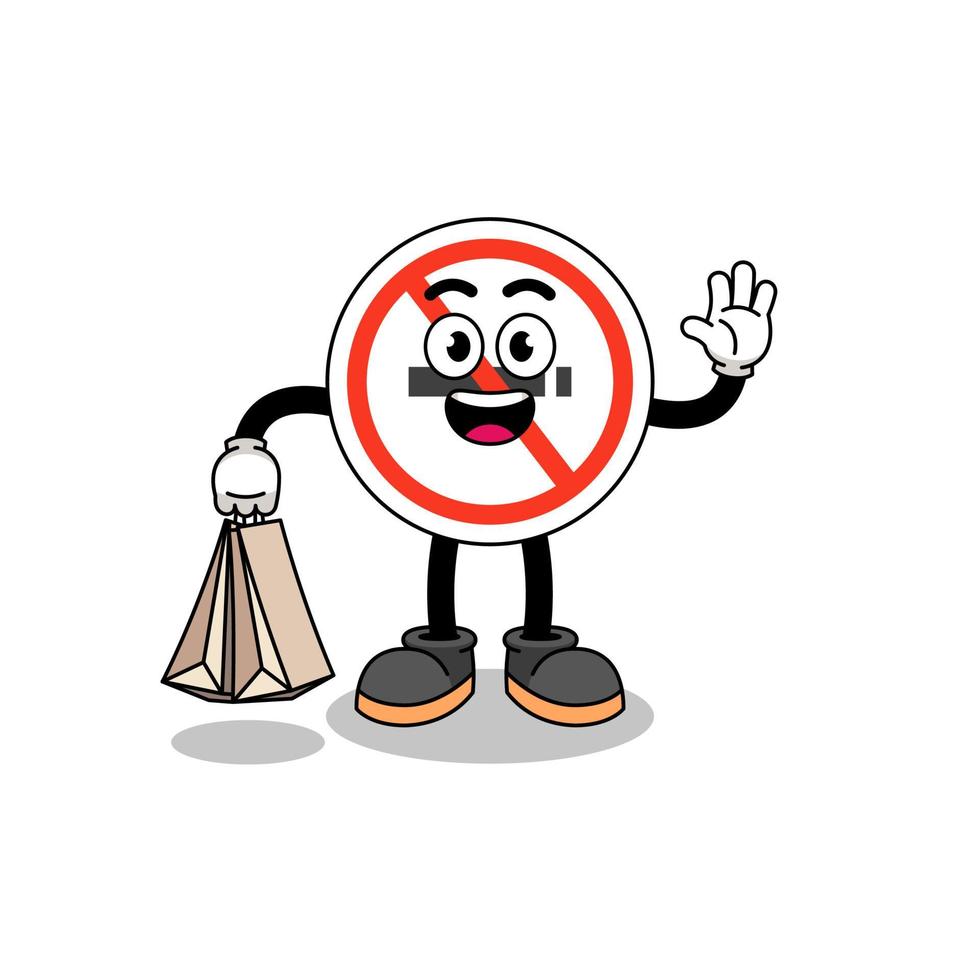 Cartoon of no smoking sign shopping vector