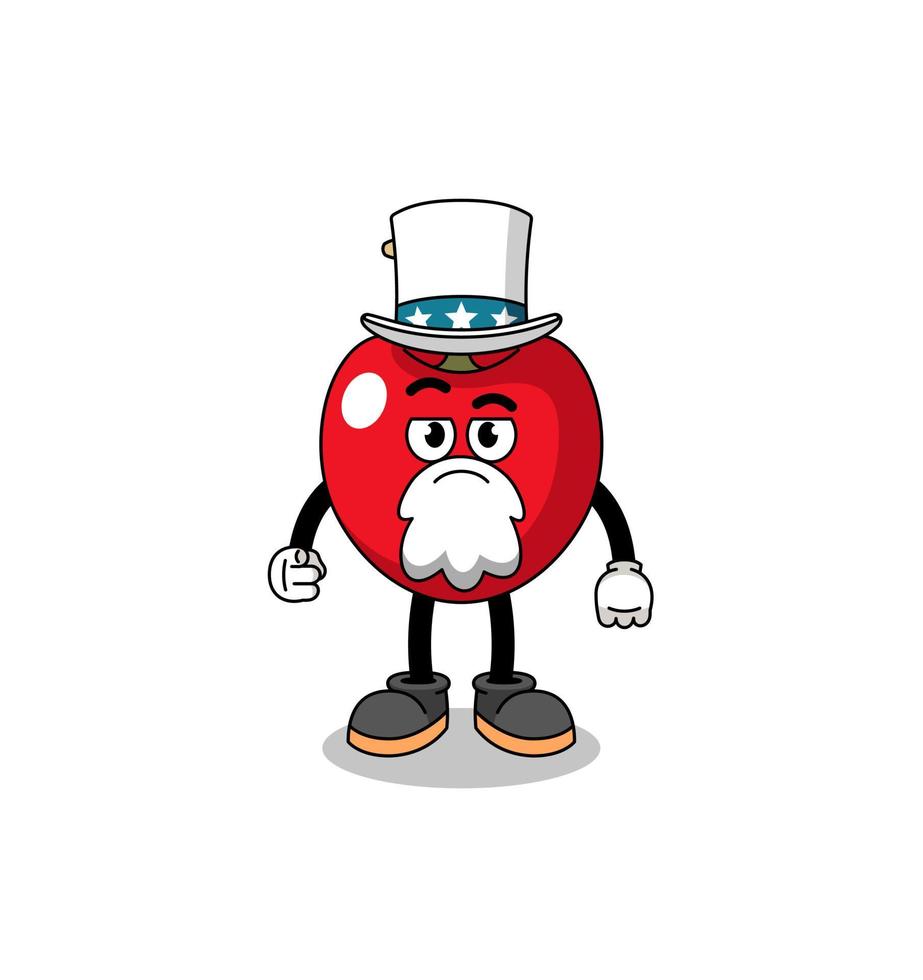 Illustration of cherry cartoon with i want you gesture vector