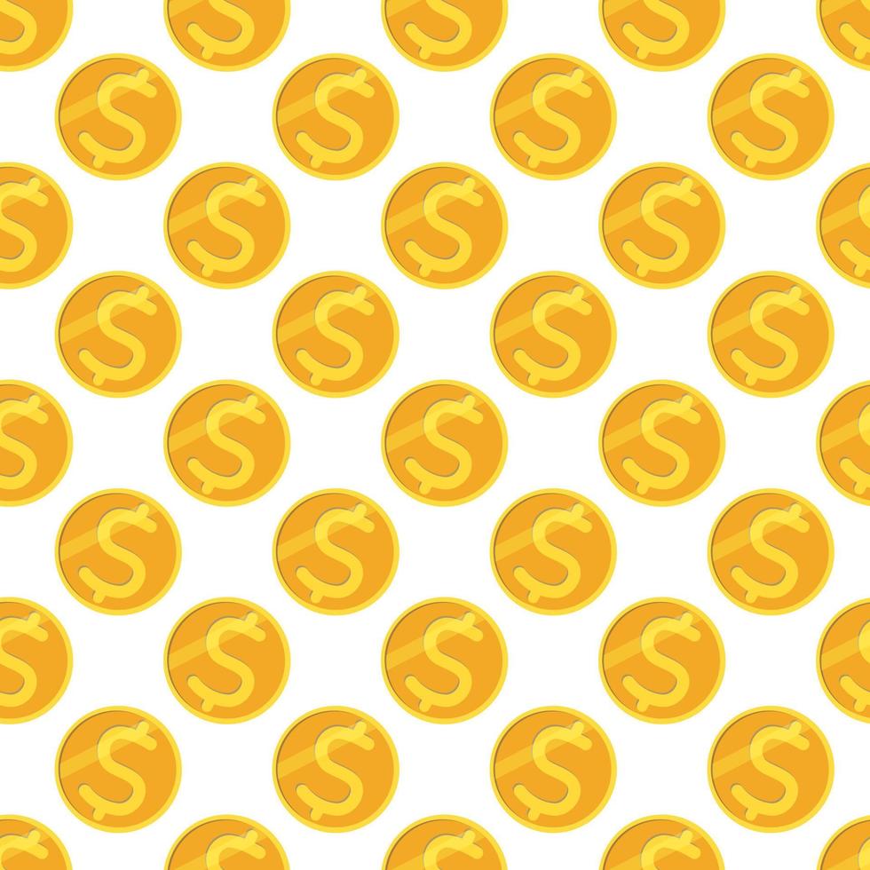 Seamless pattern with dollar coins. Vector background.