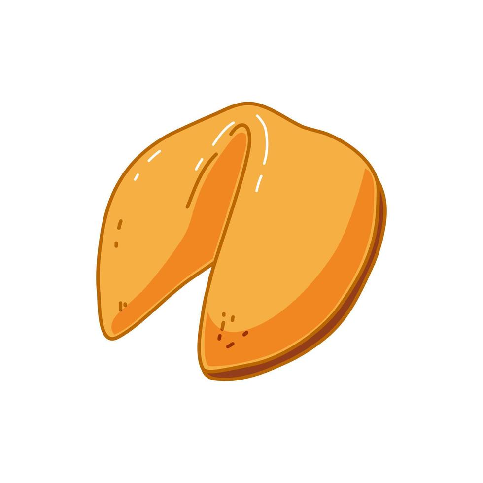 Chinese fortune cookies on a white background in cartoon style. Vector illustration.