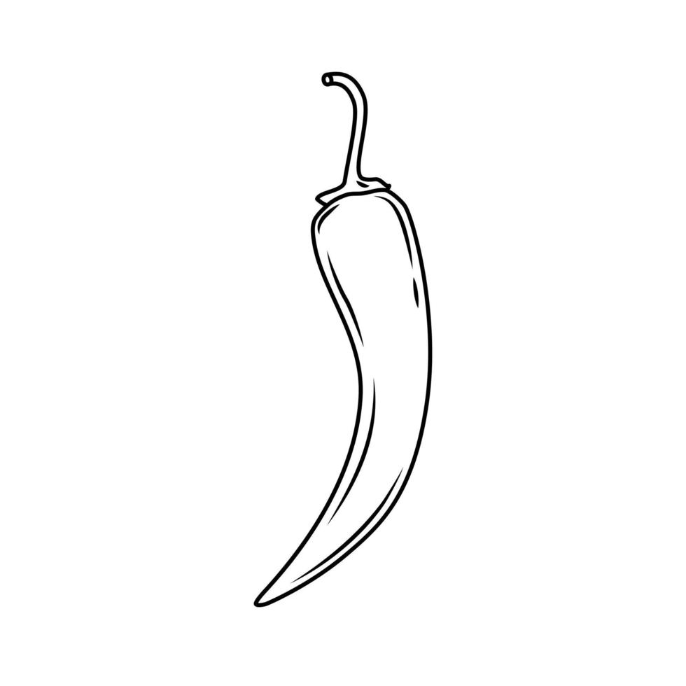 Chili pepper outline. Icon. Vector illustration.