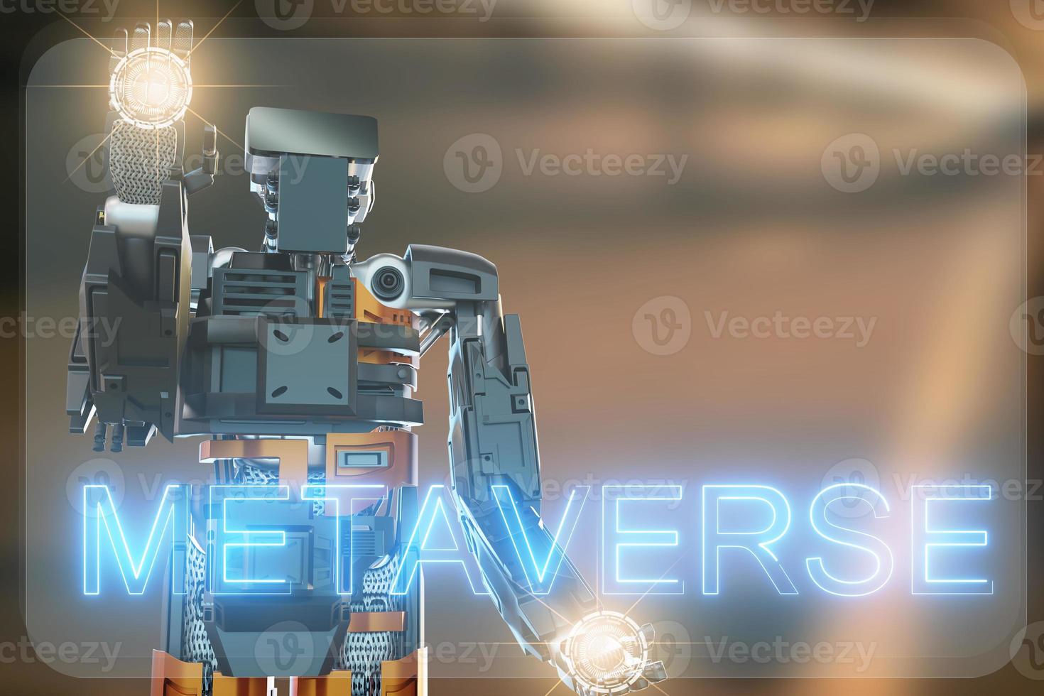 Robot metaverse VR avatar dashboard virtual reality of people blockchain technology investment, business lifestyle virtual reality vr world connection cyber avatar metaverse people 2022 3D RENDER photo