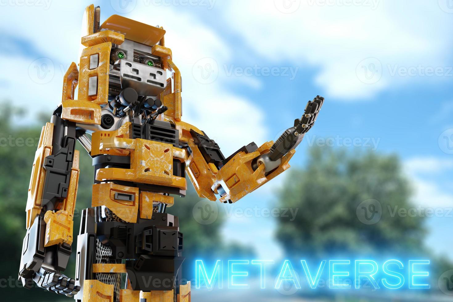 Cat robot for industry 4.0 3d render communication to people cybernetic manufacturing connection in factory automate in car dealership automation futuristic future cat toy intelligence 3d render photo