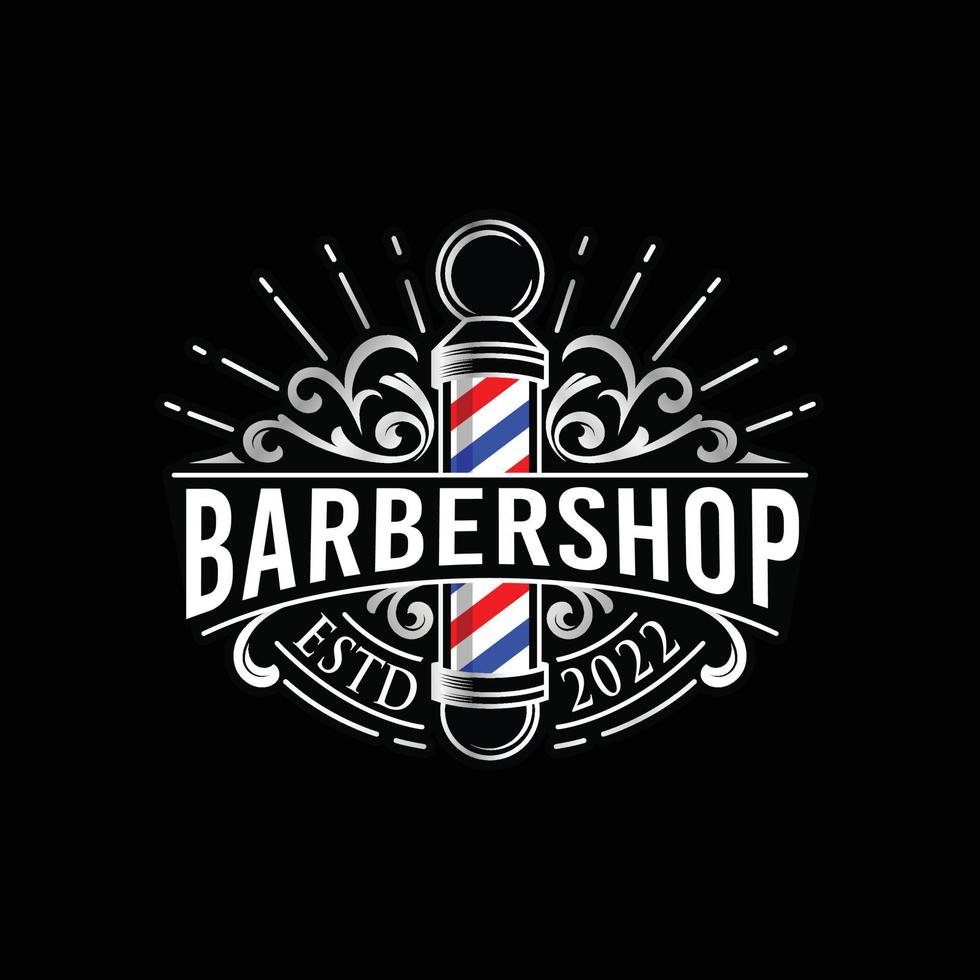 Vintage barbershop vector logo template