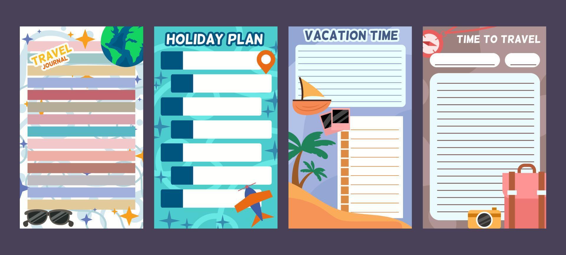 Traveling Journal Template vector