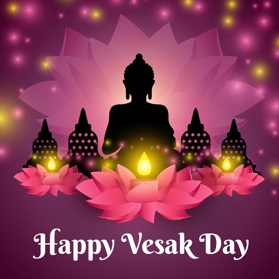 feliz día vesak concepto vector