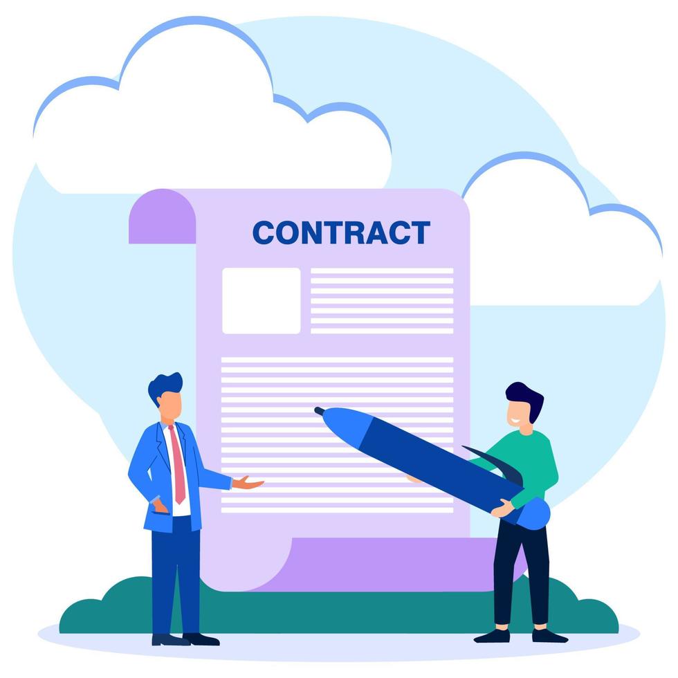 Illustration vector graphic cartoon character of contract