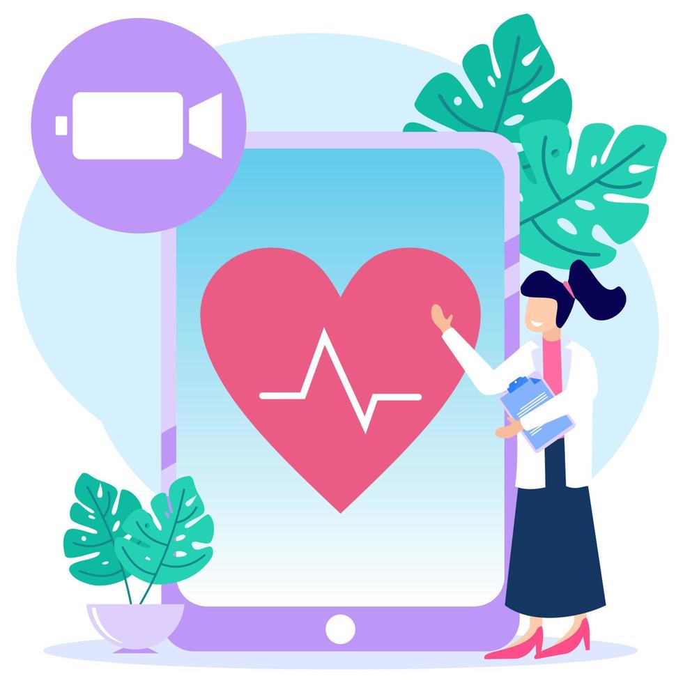 Illustration vector graphic cartoon character of health consultation