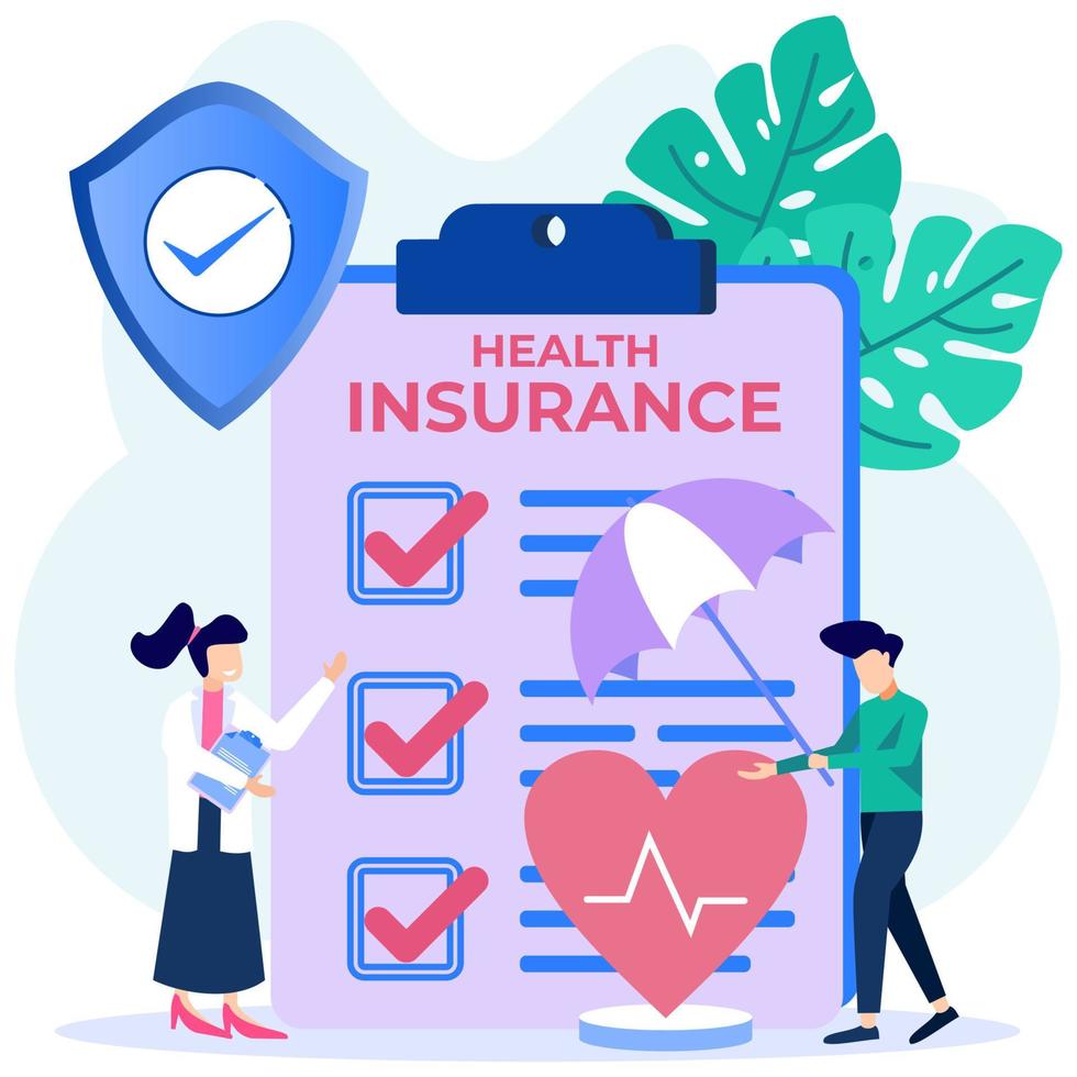 Illustration vector graphic cartoon character of health insurance